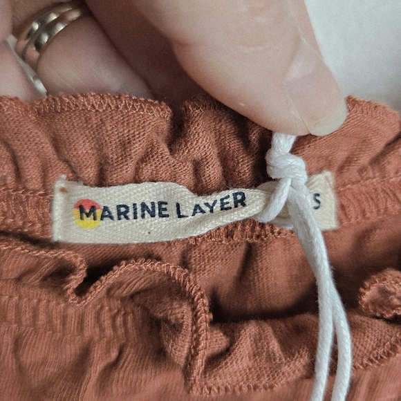 NWT Marine Layer Dylan Smocked Sleeveless Tank Tank in Baked Clay - Picture 6 of 8